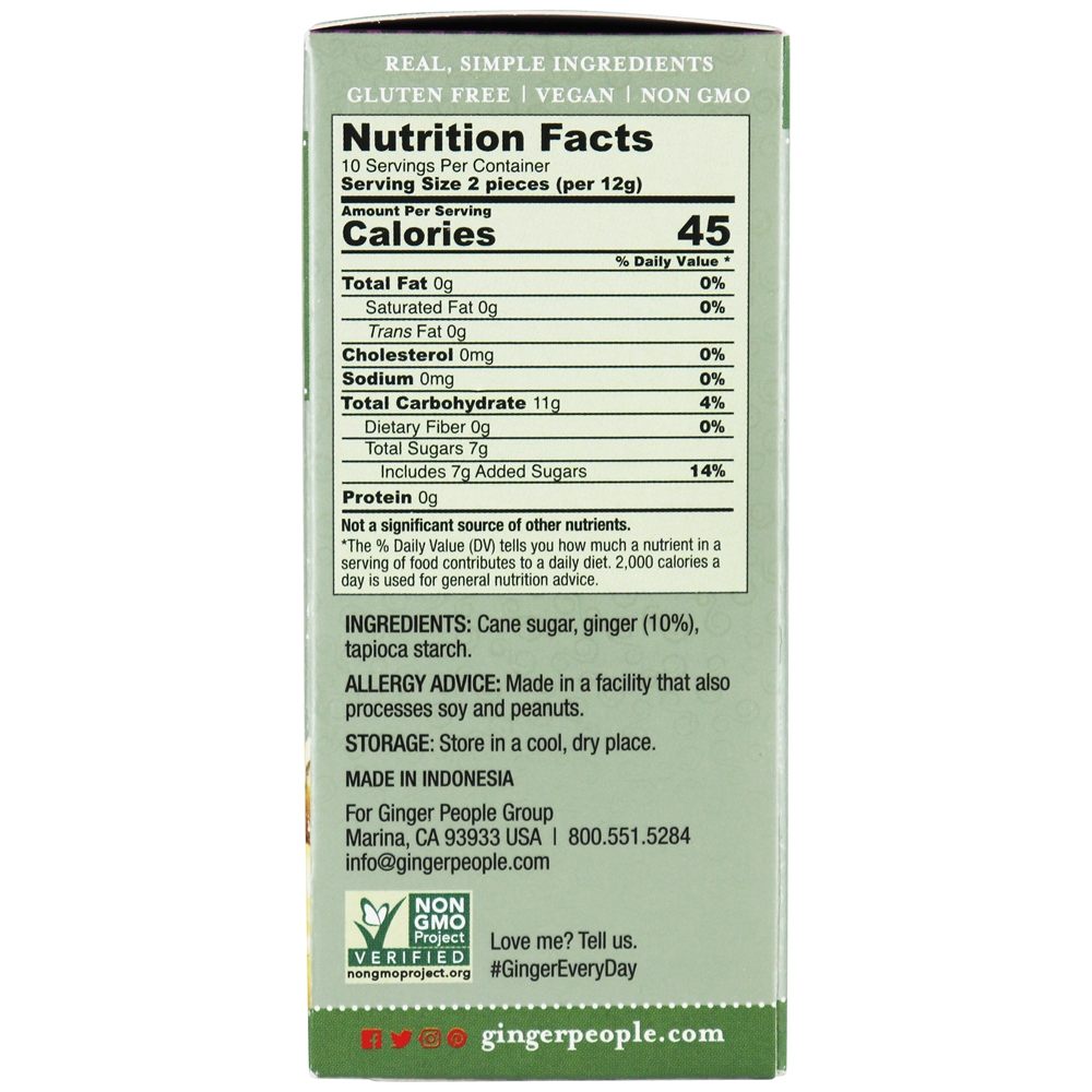 Gin Gins Sabor em borracha de gengibre em borracha - 4.5 oz. Ginger People - Imagem 2