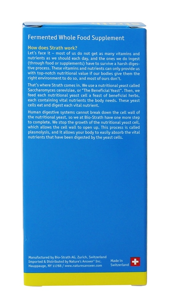 Suplemento natural para alimentos e fadiga natural - 100 Tablets Bio-Strath - Imagem 3