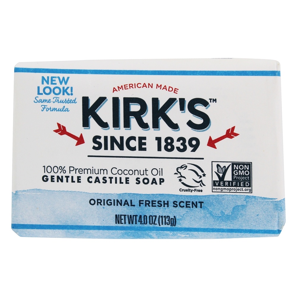 Óleo de Coco Premium Castile Soap Original - 4 oz. Kirk's Natural