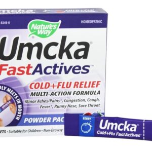 Comprar umcka fastactives cold + flu alívio berry - 10 pacotes (s) nature's way preço no brasil homeopatia remédios para resfriados suplemento importado loja 1 online promoção -
