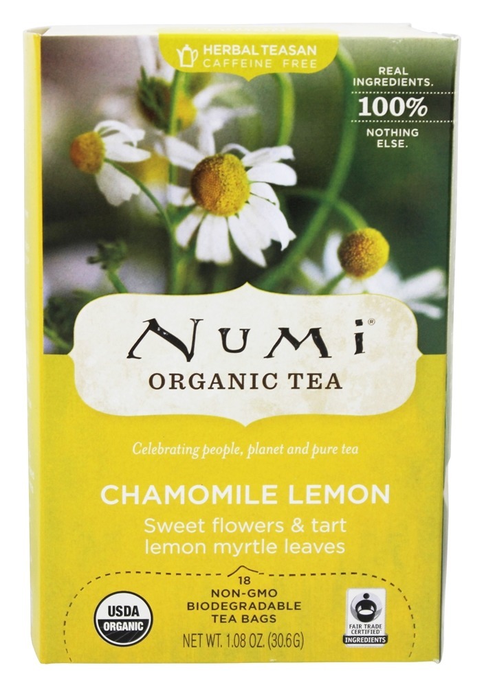 Limão de camomila de chá de ervas - 18 Saquinhos de Chá Numi Organic