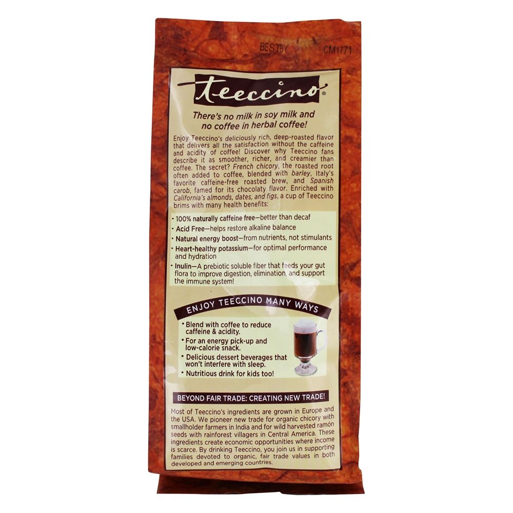 Luz Assado Naturalmente Cafeína Livre De ervas Café Chocolate Hortelã - 11 oz. Teeccino - Imagem 3