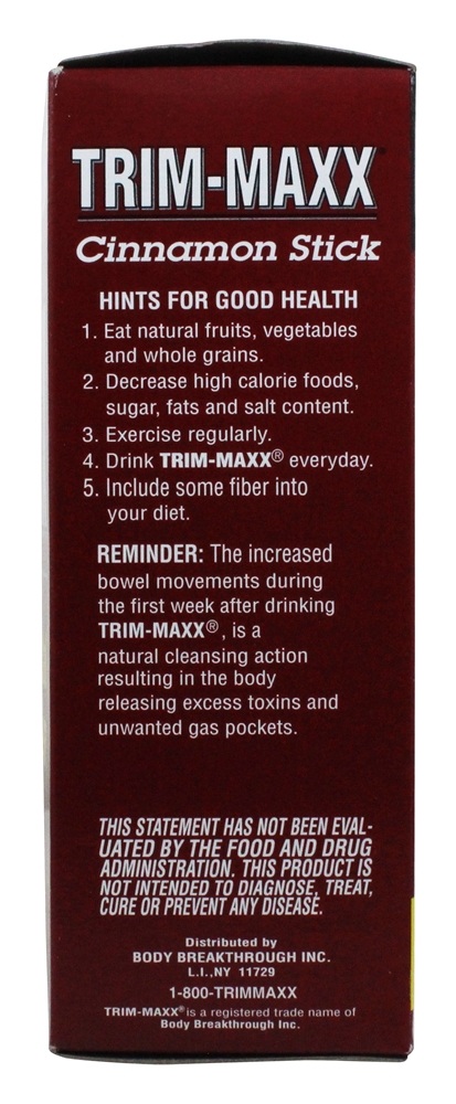 Trim-Maxx Herbal Dieter chá para homens e mulheres pau de canela - 70 Saquinhos de Chá Body Breakthrough - Imagem 3