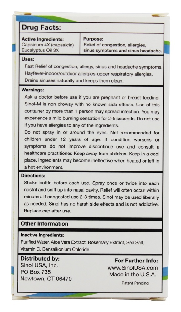 Sinol-M Spray Nasal Natural para Alergia - 15 ml. Sinol - Imagem 2