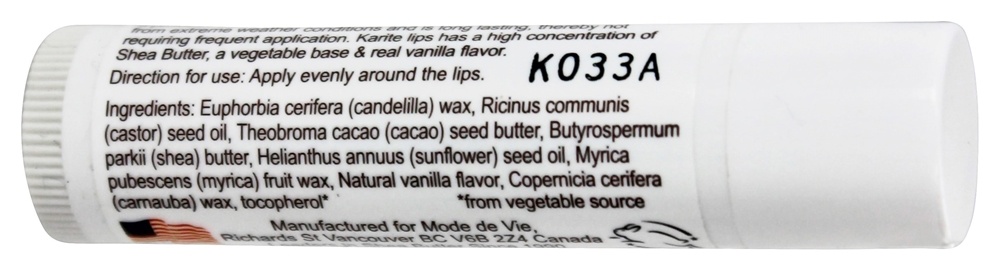 Lábios de Karité Manteiga de Karité Bálsamo de Bálsamo Baunilha - 0.15 oz. Mode De Vie - Imagem 3