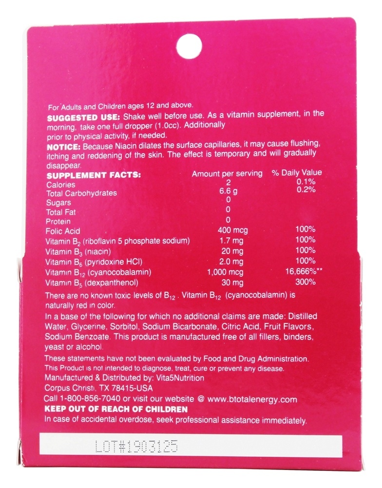 Pacote Twin de Energia Líquida ( 2 x 1 oz. Garrafas) - 2 fl. oz. Sublingual B Total - Imagem 2