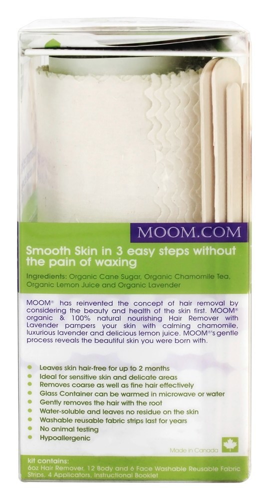Kit de removedor de pêlos orgânicos com lavanda para pele extra sensível Moom - Imagem 2