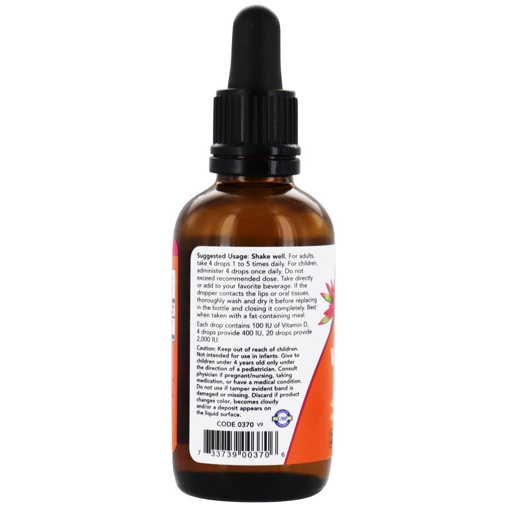 Vitamina D3 Líquida 400 UI - 2 fl. oz. NOW Foods - Imagem 3