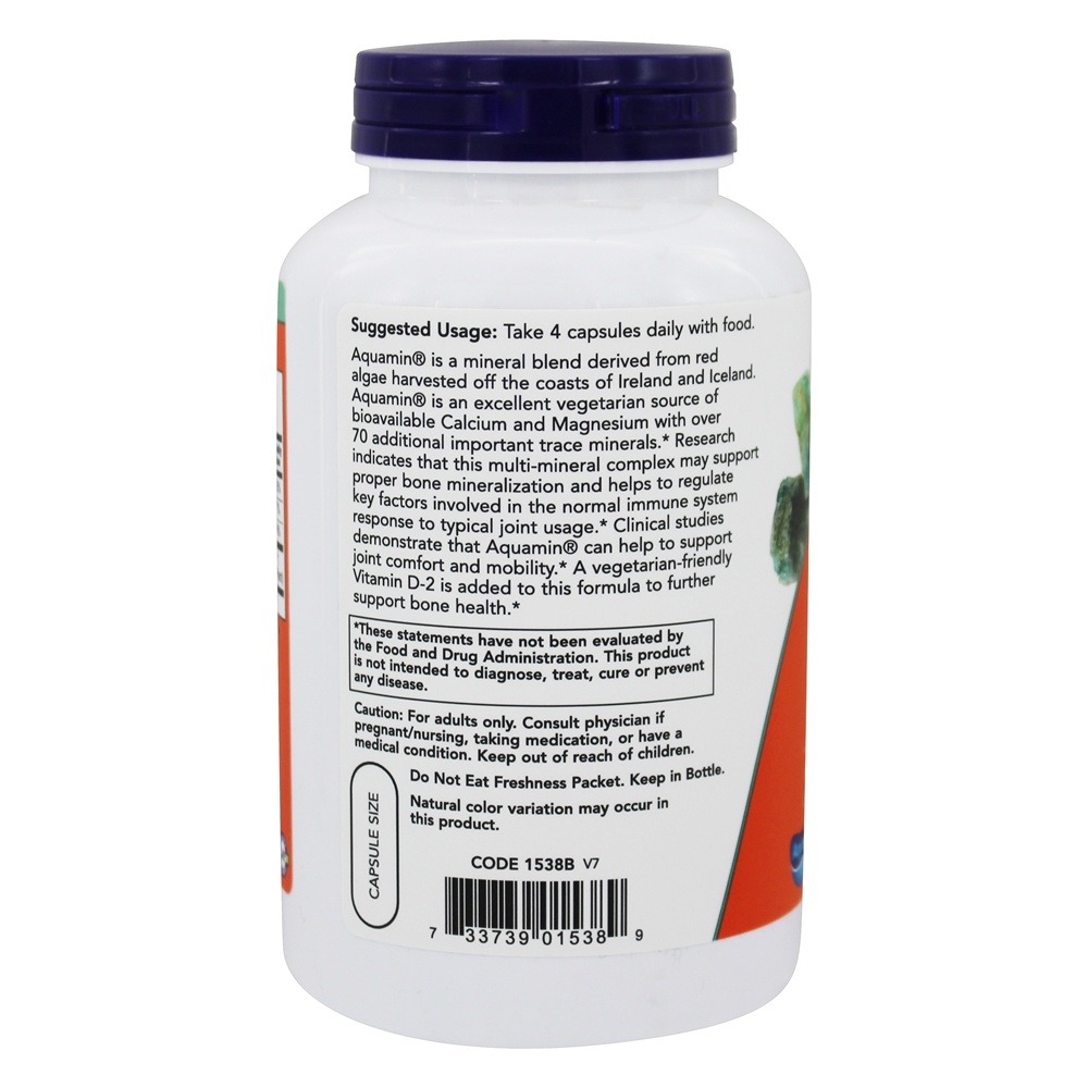 Algas Minerais Vermelhas Cálcio Vegetariano - Cápsulas vegetarianas 180 NOW Foods - Imagem 3