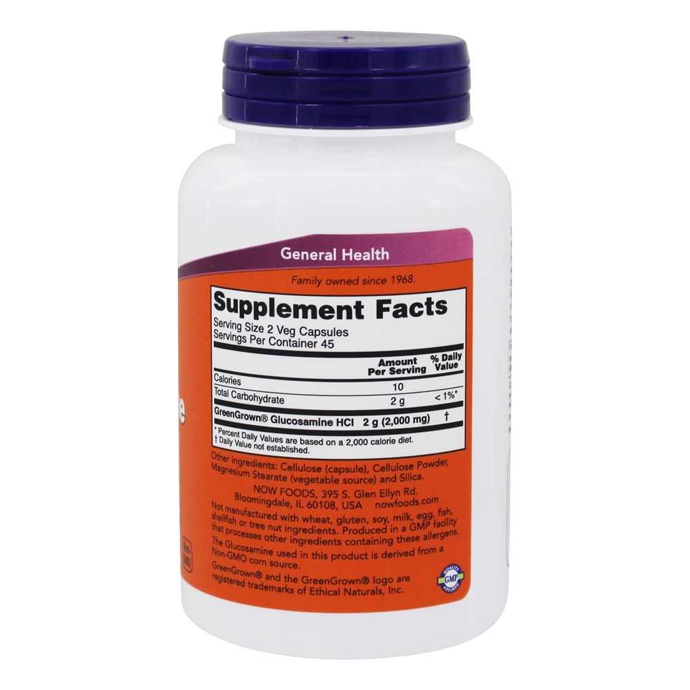 Glucosamina Vegetariana 1000 Saúde das Articulações - 90 Cápsula (s) vegetal (s) NOW Foods - Imagem 2