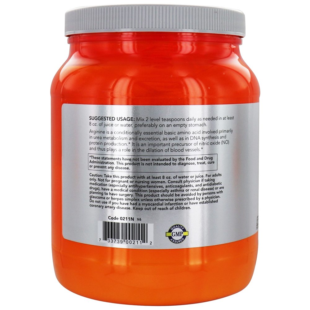 NOW Sports L-arginina em pó - 2.2 lbs. NOW Foods - Imagem 3