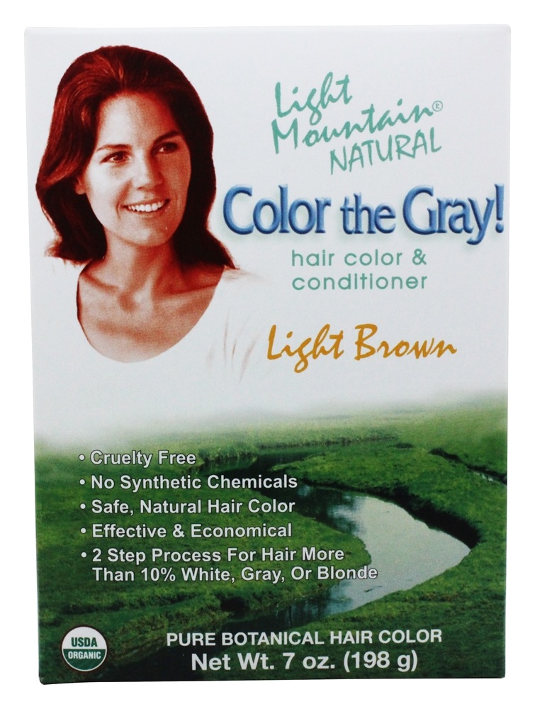 Cor Cinza Cabelo Cor & Condicionador Kit Castanho Claro - 7 fl. oz. Light Mountain Natural