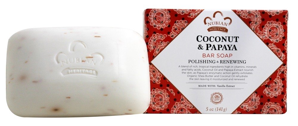 Sabonete em barra com coco e papaia - 5 oz. Nubian Heritage