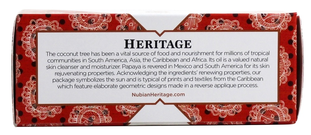 Sabonete em barra com coco e papaia - 5 oz. Nubian Heritage - Imagem 4