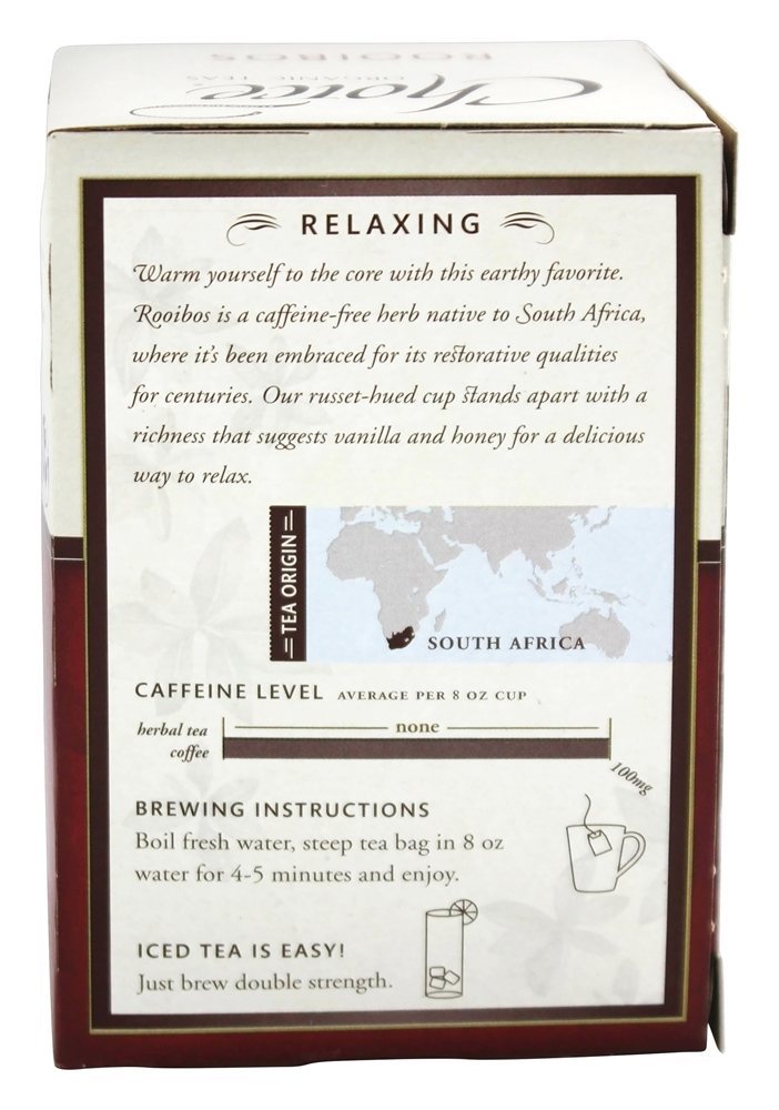 Rooibos Vermelho Arbusto Chá Cafeína Livre - 16 Saquinhos de Chá Choice Organic Teas - Imagem 3