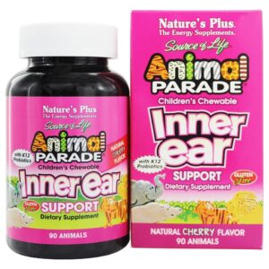 Animal Desfile Interior Ouvido Apoiar Cereja - 90 comprimidos mastigáveis Natures Plus