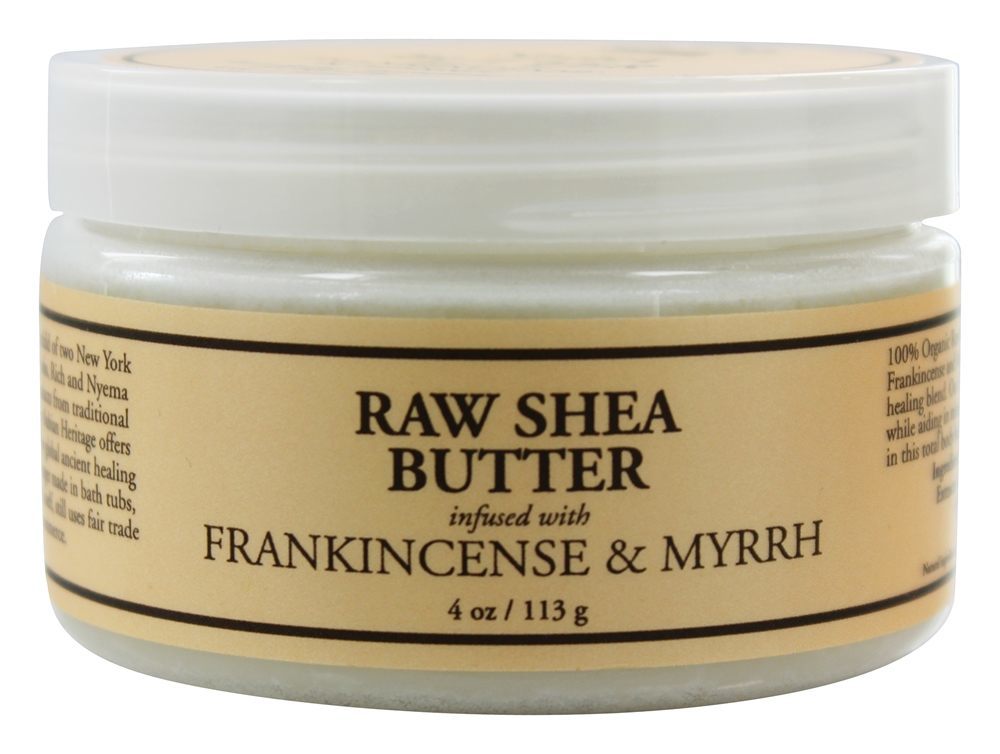 Manteiga De Karité Crua Infundida Com Frankincense & Myrrh - 4 oz. Nubian Heritage