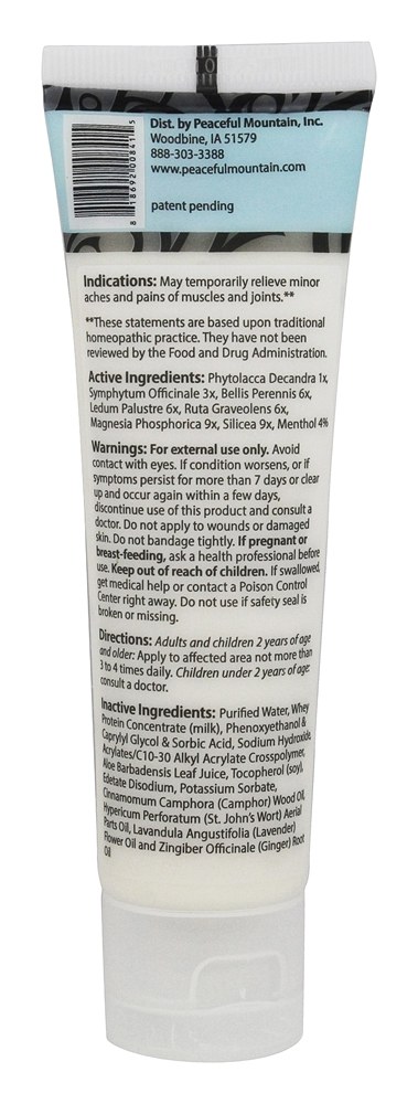 Gel de alívio da dor homeopática de gelo muscular - 2 fl. oz. Peaceful Mountain - Imagem 2