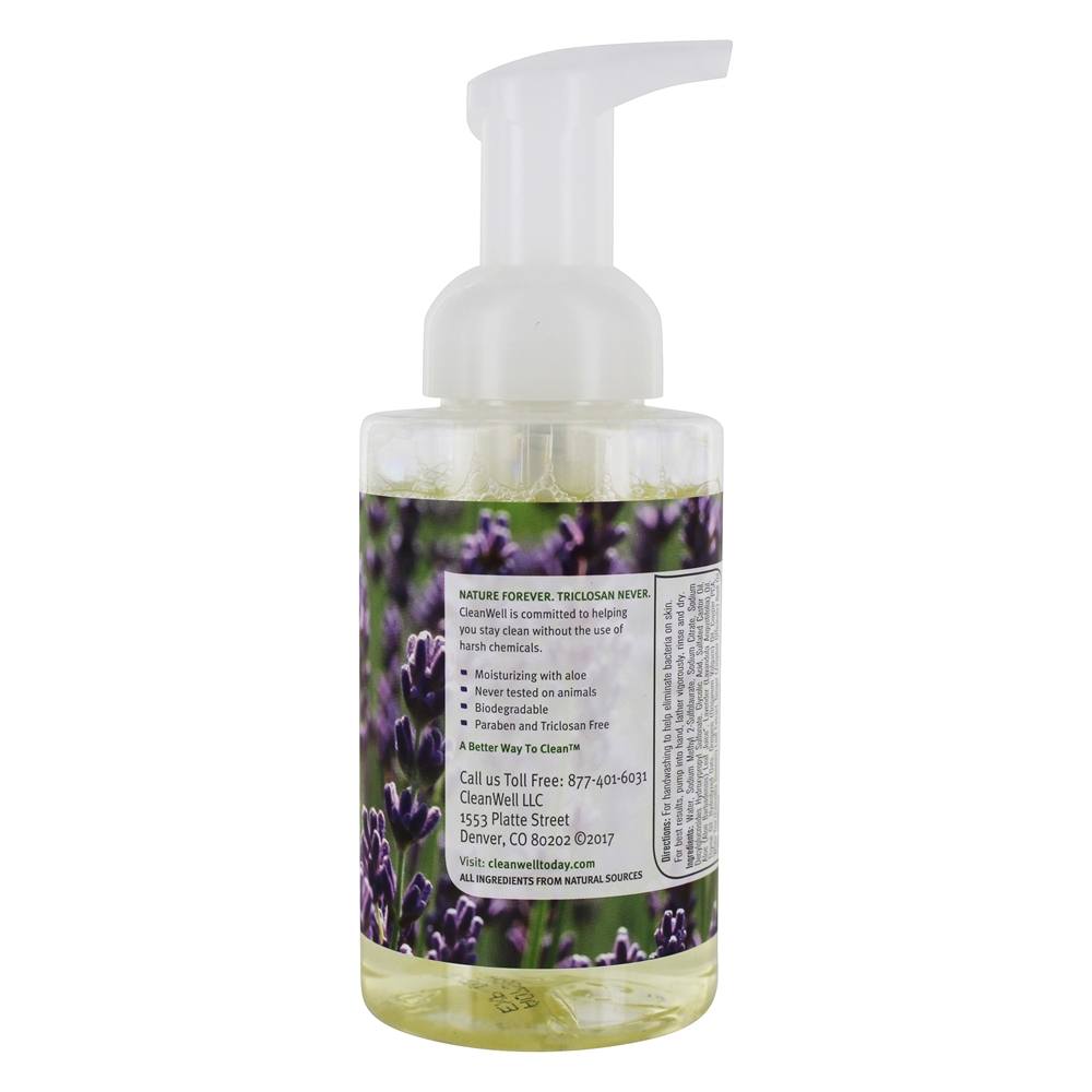 Alfazema natural do sabão da mão da espuma de Antibacterial - 9.5 fl. oz. CleanWell - Imagem 3