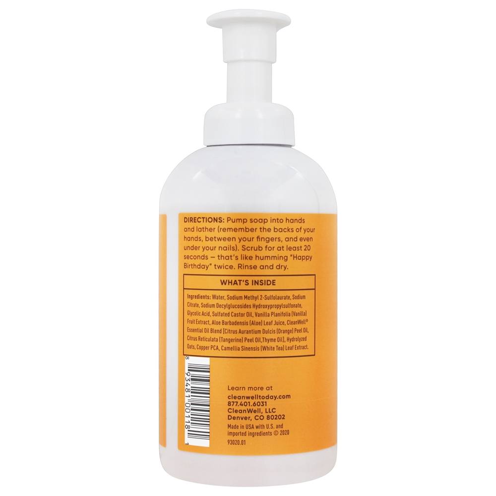 Sabonete Espumante Laranja Baunilha - 9.5 fl. oz. CleanWell - Imagem 2