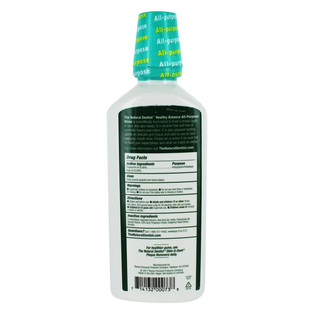 Balance Sábio de hortelã-pimenta de uso geral - 16.9 fl. oz. The Natural Dentist - Imagem 2