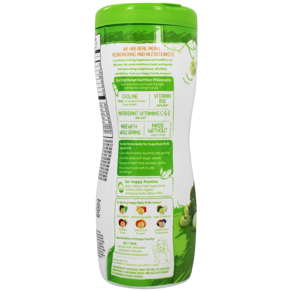 Puffs feliz SuperAlimentos orgânicos - 2.1 oz. Happy Family - Imagem 3