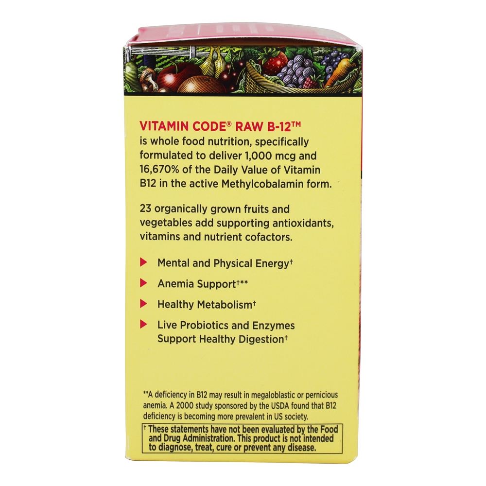 Vitamin Code B12 Pura 1000 mcg. - Cápsulas vegetarianas 30 Garden of Life - Imagem 4