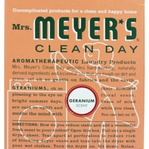 Comprar limpar dia secador sheets gerânio - 80 planilha (s) mrs. Meyer's preço no brasil produtos naturais para o lar toalhetes para secadora suplemento importado loja 13 online promoção -