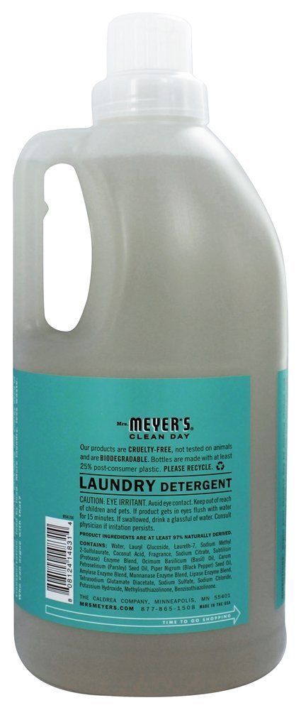 Detergente de Lavanderia para Dia Limpo Concentrado 64 Carrega Manjericão - 64 fl. oz. Mrs. Meyer's - Imagem 2