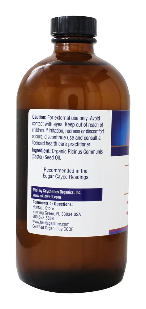 Óleo de rícino orgânico Hexane Free - 16 fl. oz. Heritage - Imagem 3