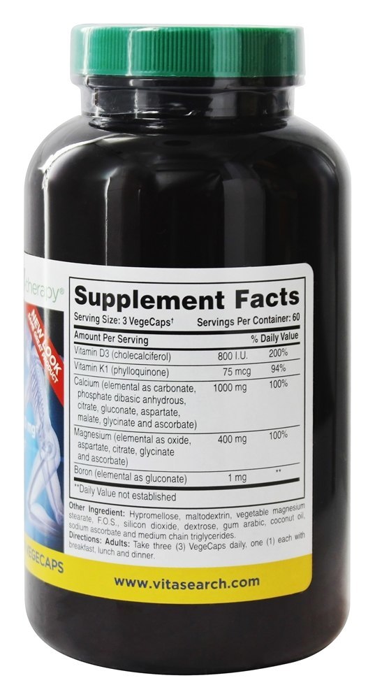 Cálcio Vegetariano 1000 mg com Magnésio 400 mg - Cápsulas vegetarianas 180 Phyto Therapy - Imagem 2