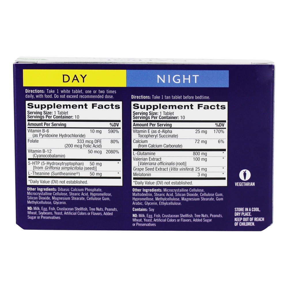 Stress & Anxiety: Fórmulas Para Dia & Noite - 20 Tablet (s) Natrol - Imagem 2