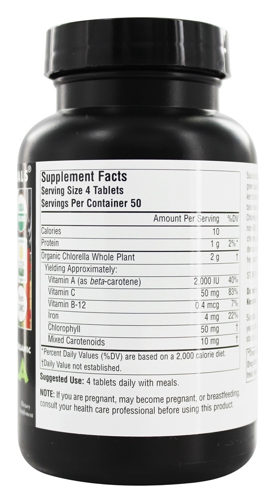 Chlorella Orgânica do Jardim Esmeralda 500 mg. - 200 Tablets Source Naturals - Imagem 2