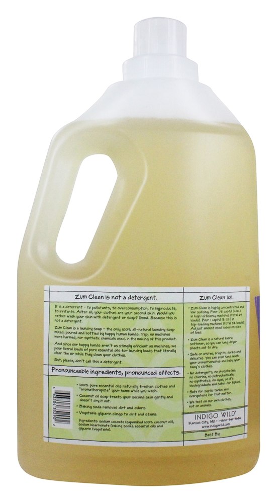 Zum Limpar Aromaterapia Lavanderia Sabão 64 Cargas Lavanda - 64 fl. oz. Indigo Wild - Imagem 2