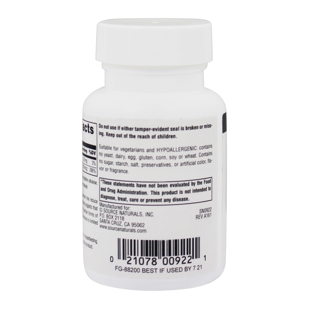 Levedura de Selênio Livre de L-Selenometionina 200 mcg. - 60 Tablets Source Naturals - Imagem 3