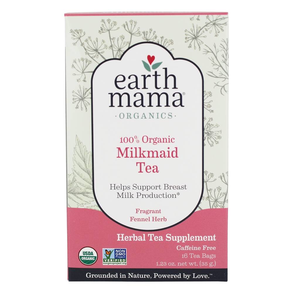 Leiteira Orgânica Sem Chá De Cafeína - 16 Saquinhos de Chá Earth Mama
