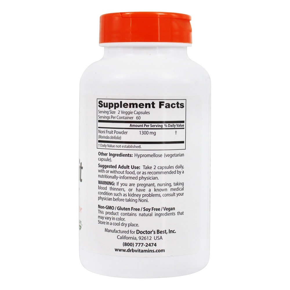 Noni Fruit Powder 650 mg . - 120 Cápsula (s) vegetal (s) Doctor's Best - Imagem 2