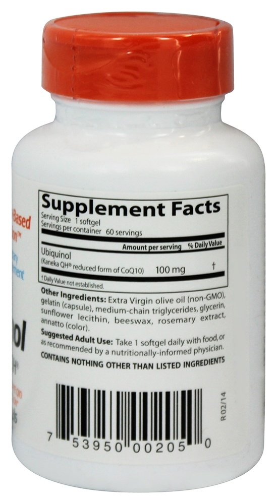 Ubiquinol com QH de Kaneka 100 mg . - 60 Softgels Doctor's Best - Imagem 2