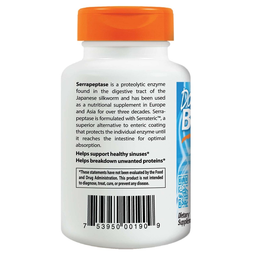 Serrapeptase 40000 UI - Cápsulas vegetarianas 270 Doctor's Best - Imagem 3