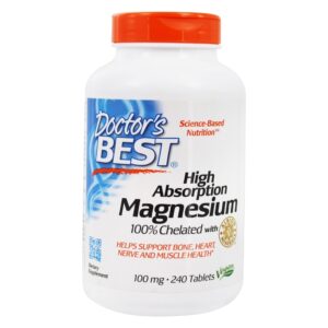 Comprar magnésio de alta absorção 100% quelato 100 mg. - 240 tablets doctor's best preço no brasil magnésio vitaminas e minerais suplemento importado loja 9 online promoção -
