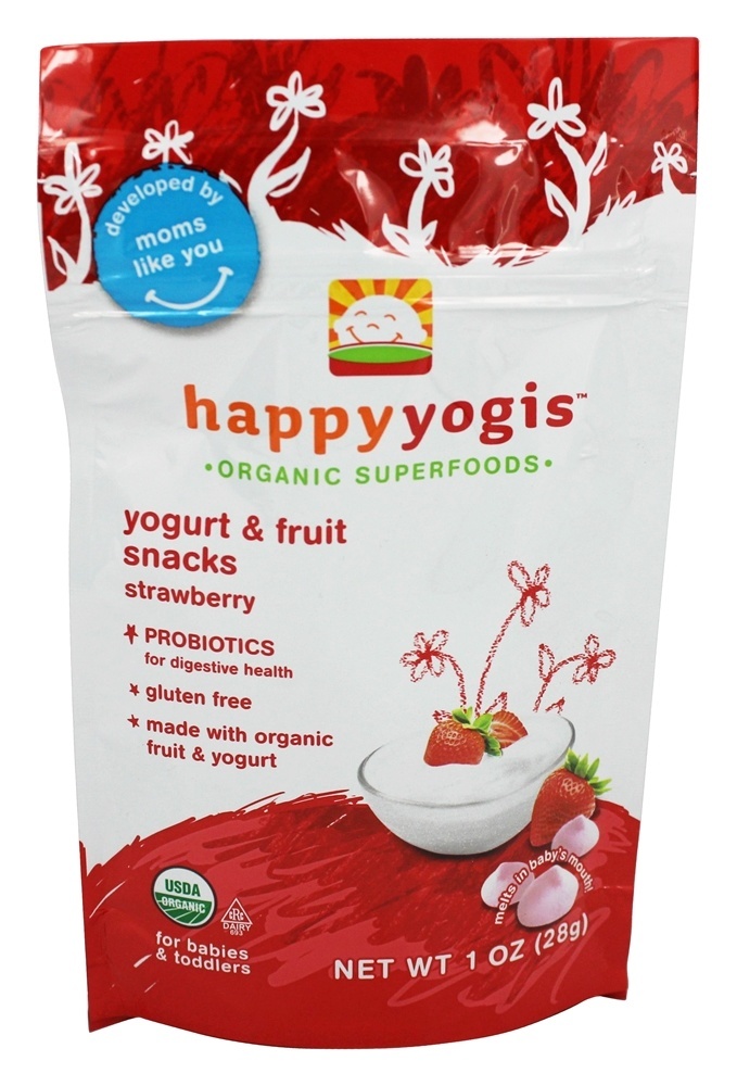Yogis orgânicos Superfoods Iogurte e Frutas Snacks Morango - 1 oz. Happy Family