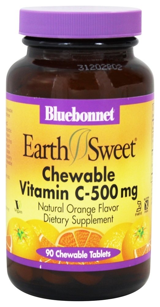 Terra Doce Mastigável Vitamina C Natural Laranja Sabor 500 mg. - 90 comprimidos mastigáveis Bluebonnet Nutrition
