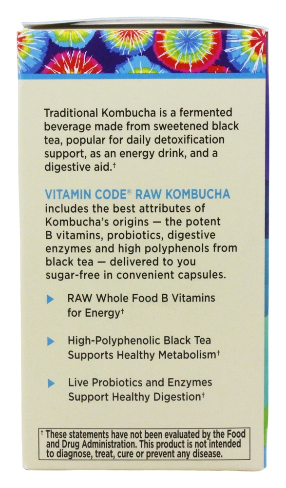 Código de Vitamina RAW Kombucha - 60 Tampas veganas Garden of Life - Imagem 4