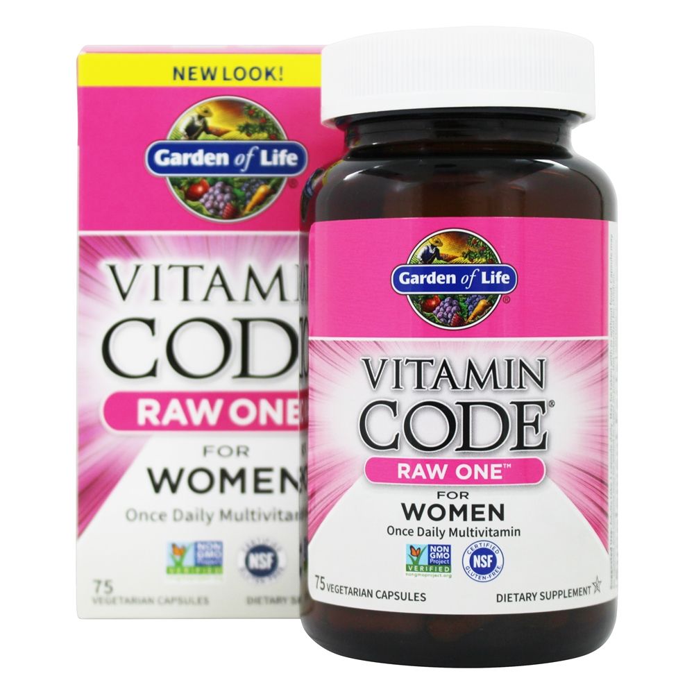 Código De Vitamina RAW Um Multi-Vitamina Para Mulheres - Cápsulas vegetarianas 75 Garden of Life