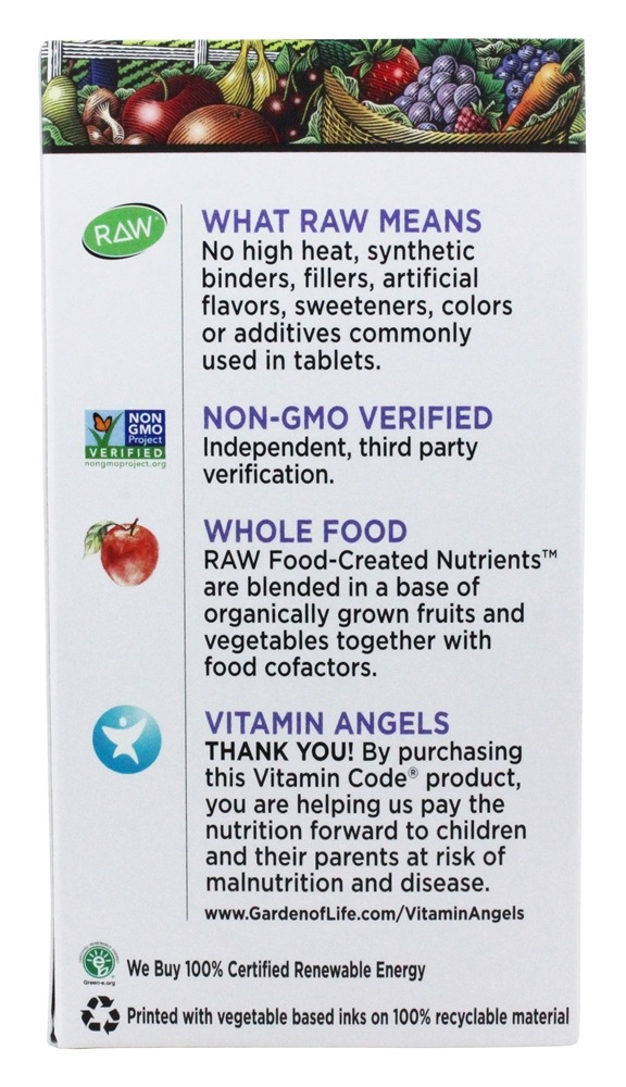 Código Vitamina RAW Pré-natal Multi - Cápsulas vegetarianas 90 Garden of Life - Imagem 3