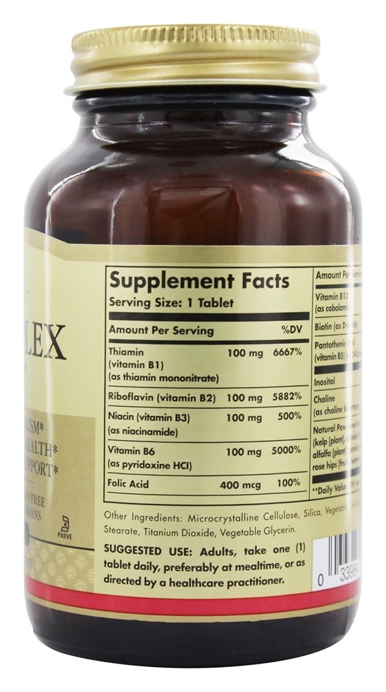 Complexo B 100 - 100 Tablets Solgar - Imagem 2