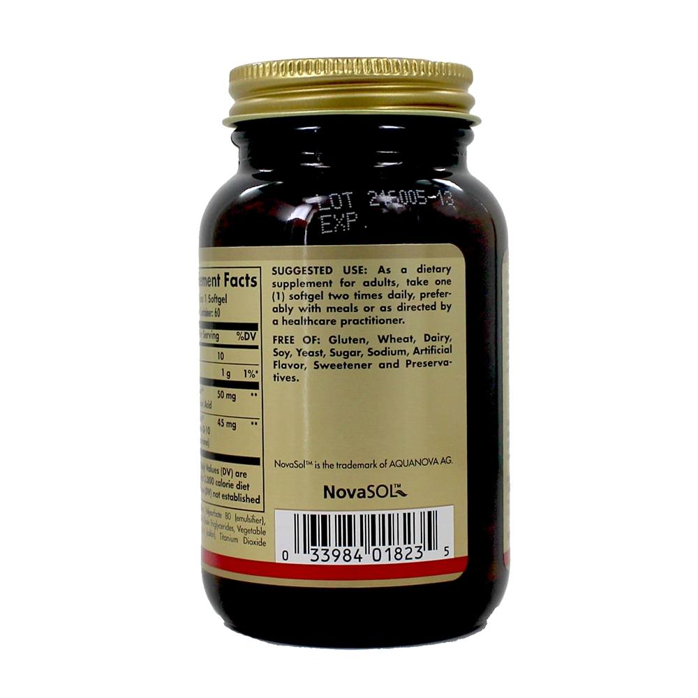 Nutri-Nano CoQ-10 Alpha Ácido lipóico - 60 Softgels Solgar - Imagem 3