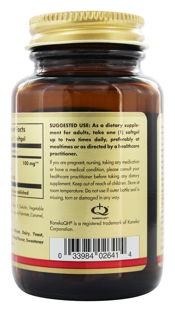 Co-10 de Ubiquinol Reduzido 100 mg. - 50 Softgels Solgar - Imagem 3