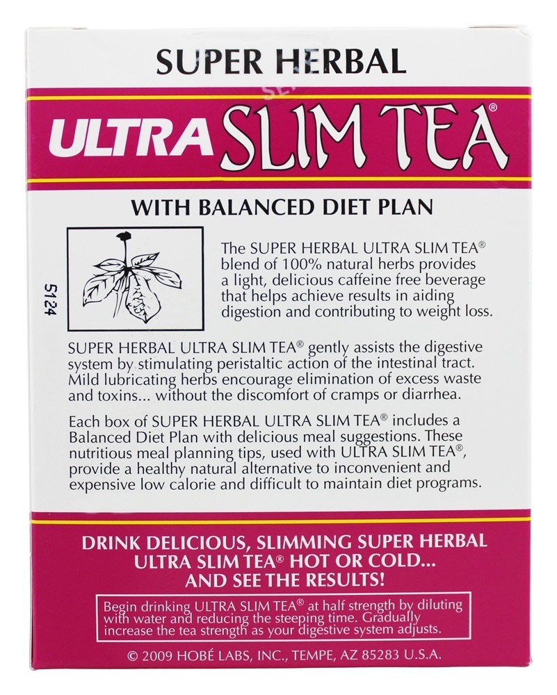 Chá Ultra Slim 100 % Sem cafeína natural à base de cafeína - 24 Saquinhos de Chá Hobe Labs - Imagem 4
