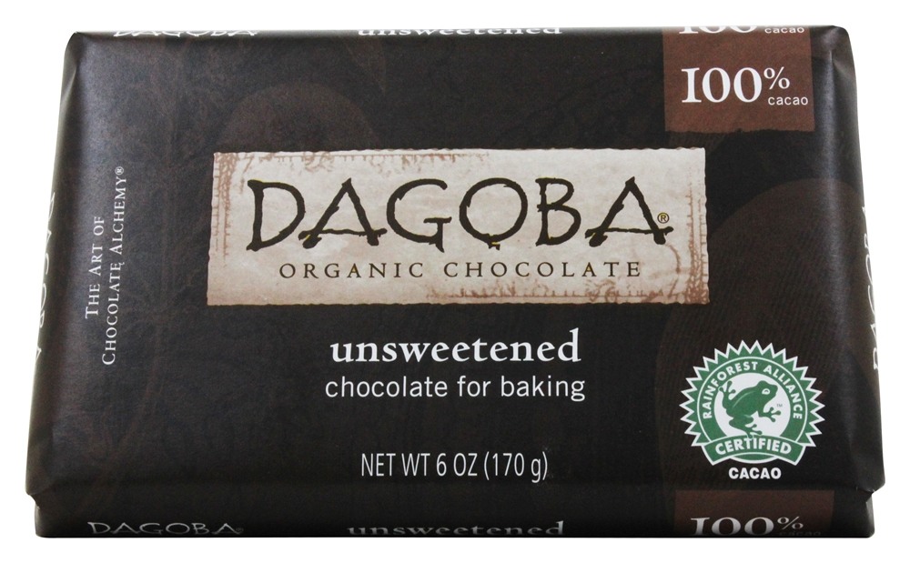 Chocolate sem açúcar para cozer 100 % Cacao - 6 oz. Dagoba Organic Chocolate